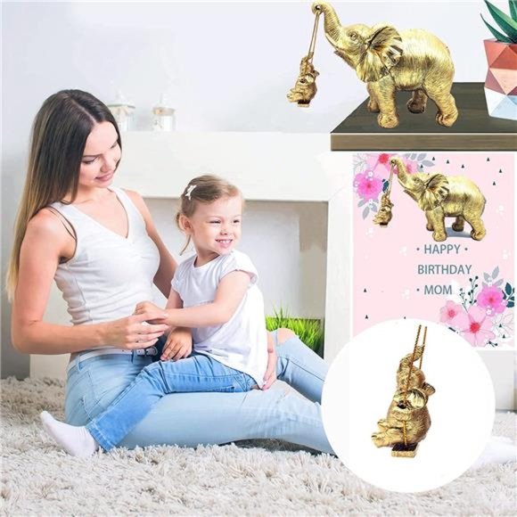 Elephant Statue Home Decor, Birthday Gifts for Mom&Women, Good Luck Elephant - Picture 3 of 7